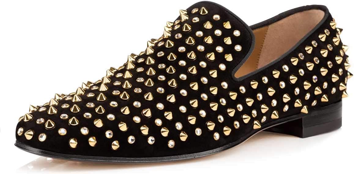 Мужские и женские модные лоферы FSJ с шипами и заклепками, черный/золотой
Мужские и женские модные лоферы FSJ с шипами и заклепками, черный/золотой