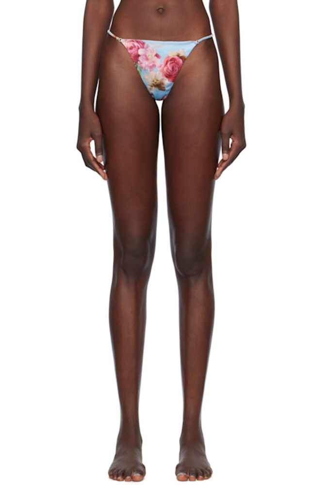 Синие роскошные стринги V-образной формы Fleur du Mal 
Синие роскошные стринги V-образной формы Fleur du Mal