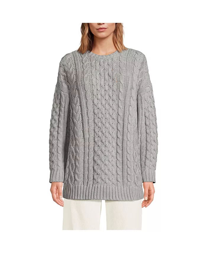 Женская туника-свитер свободного кроя Drifter Cable Lands' End, серый
Женская туника-свитер свободного кроя Drifter Cable Lands' End, серый