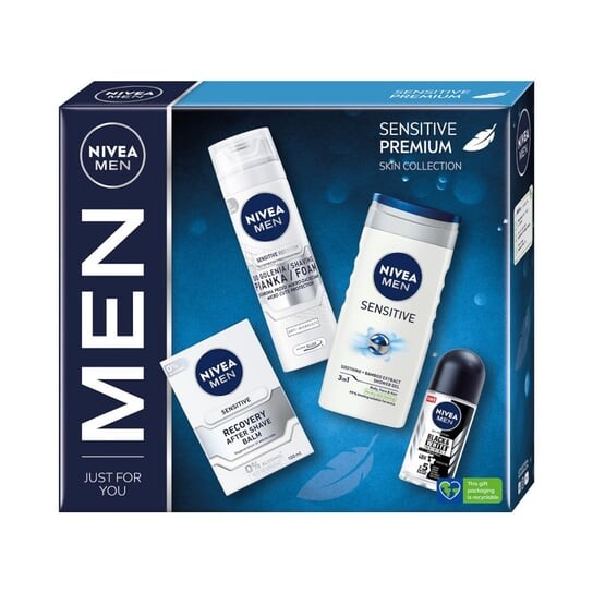 Подарочный набор Men Sensitive Premium гель для душа 250мл + шариковый антиперспирант 50мл + бальзам после бритья 100мл + пена для бритья 200мл, Nivea
Подарочный набор Men Sensitive Premium гель для душа 250мл + шариковый антиперспирант 50мл + бальзам после бритья 100мл + пена для бритья 200мл, Nivea