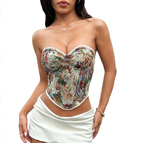 Женский корсет с ретро-цветочным принтом и шнуровкой Elitespirit, Light Green
Женский корсет с ретро-цветочным принтом и шнуровкой Elitespirit, Light Green