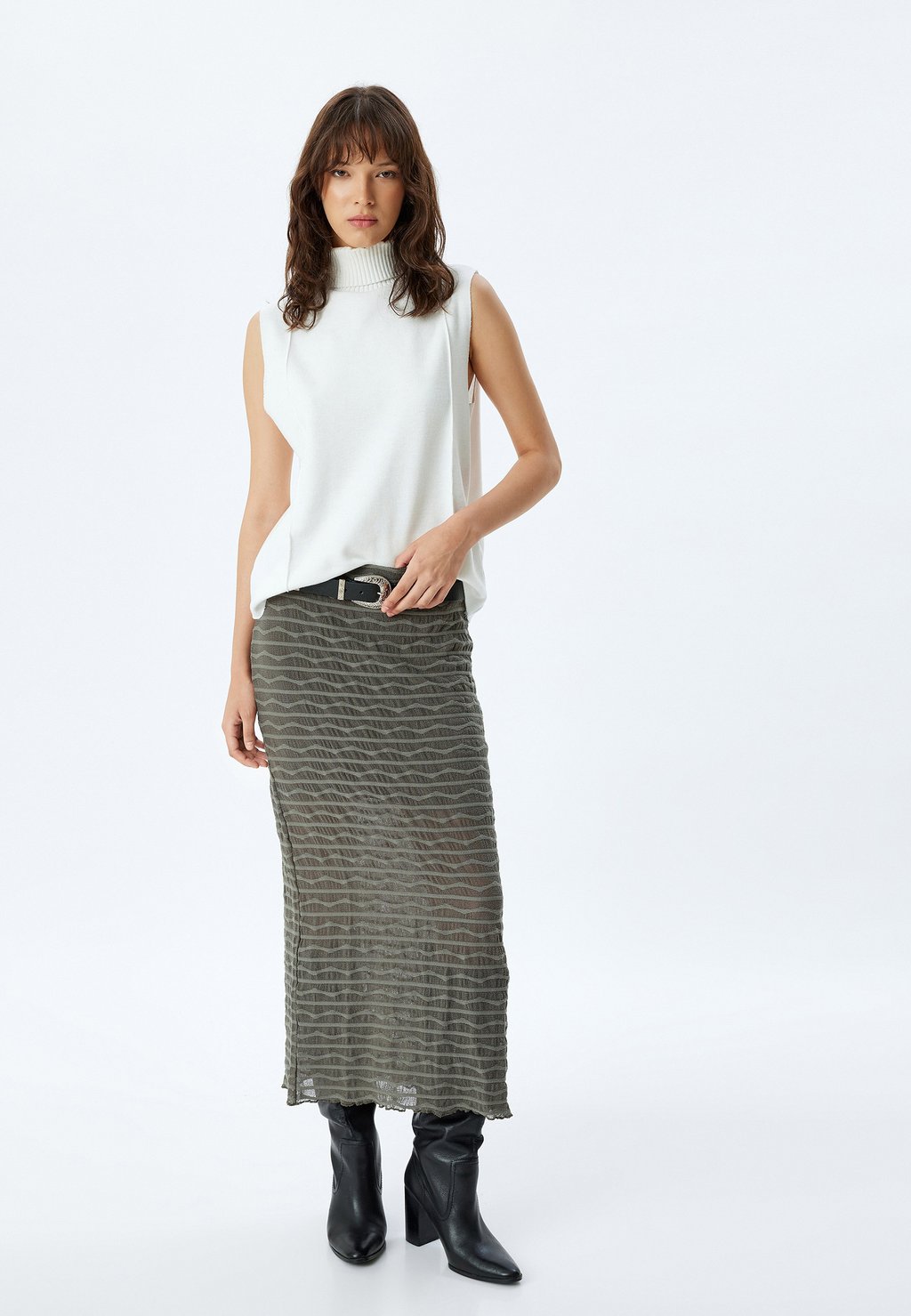 Юбка А-силуэта MIDI COLUMN Koton, зеленый
Юбка А-силуэта MIDI COLUMN Koton, зеленый