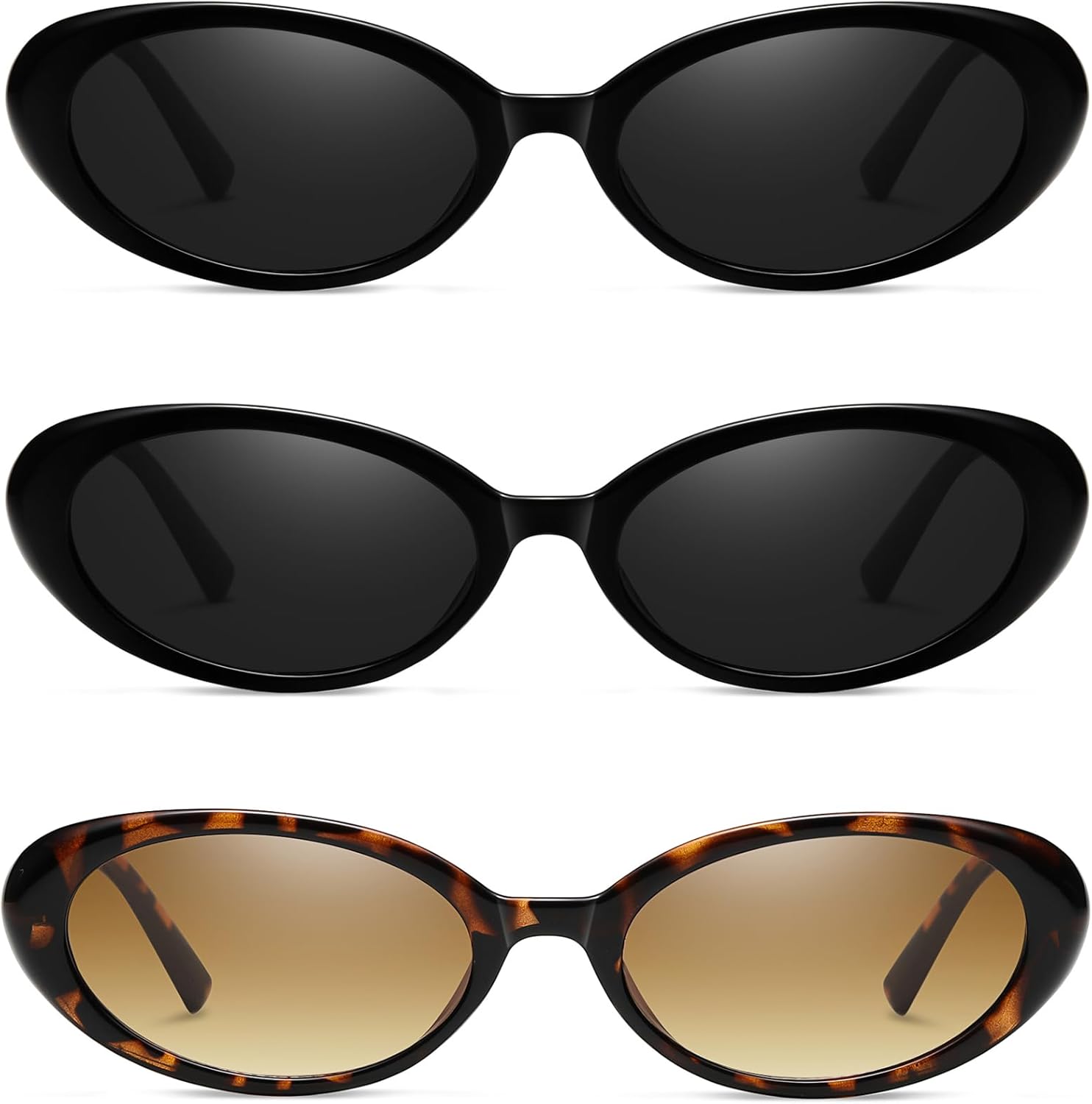 Винтажные овальные солнцезащитные очки для женщин, модные, в маленькой оправе, в стиле ретро 90-х, защита от УФ-излучения UV400 MUNSADE, (3 Pack) Black+black+leopard Frame Brown Lens
Винтажные овальные солнцезащитные очки для женщин, модные, в маленькой оправе, в стиле ретро 90-х, защита от УФ-излучения UV400 MUNSADE, (3 Pack) Black+black+leopard Frame Brown Lens