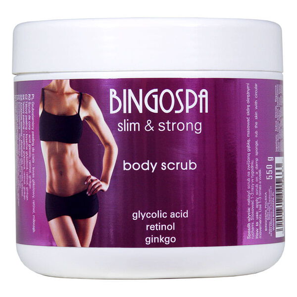 Скраб для тела с гликолевой кислотой, ретинолом и гинкго, 550 г Bingospa Slim&Strong
Скраб для тела с гликолевой кислотой, ретинолом и гинкго, 550 г Bingospa Slim&Strong