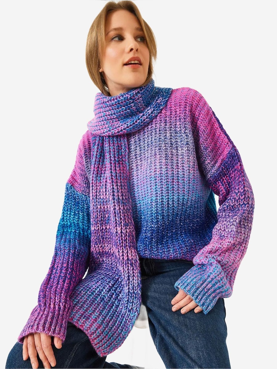 Большой свитер Bianco Lucci, бирюзовый/индиго/фуксия
Большой свитер Bianco Lucci, бирюзовый/индиго/фуксия