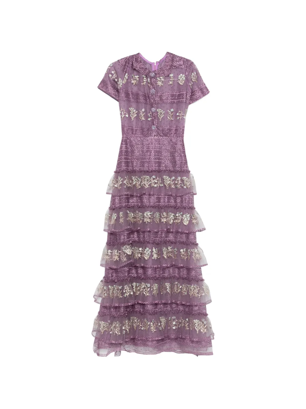 Макси-платье с цветочным принтом и оборками Miau By Clara Rotescu, фиолетовый
Макси-платье с цветочным принтом и оборками Miau By Clara Rotescu, фиолетовый