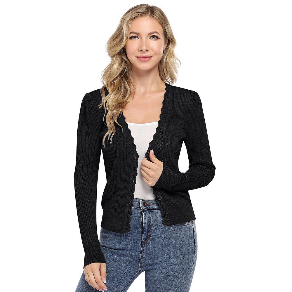 Женские вязаные кардиганы в рубчик на пуговицах с v-образным вырезом и длинными рукавами Kojooin, черный
Женские вязаные кардиганы в рубчик на пуговицах с v-образным вырезом и длинными рукавами Kojooin, черный