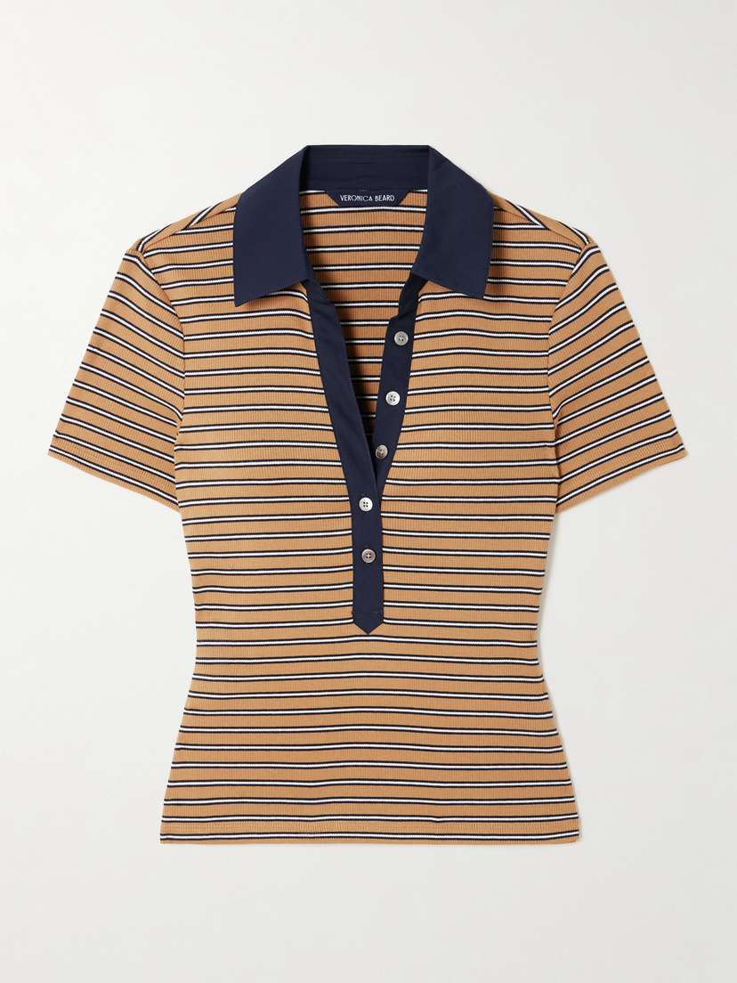 Рубашка-Поло Kearney из эластичного хлопка в рубчик в полоску Veronica Beard, коричневый
Рубашка-Поло Kearney из эластичного хлопка в рубчик в полоску Veronica Beard, коричневый