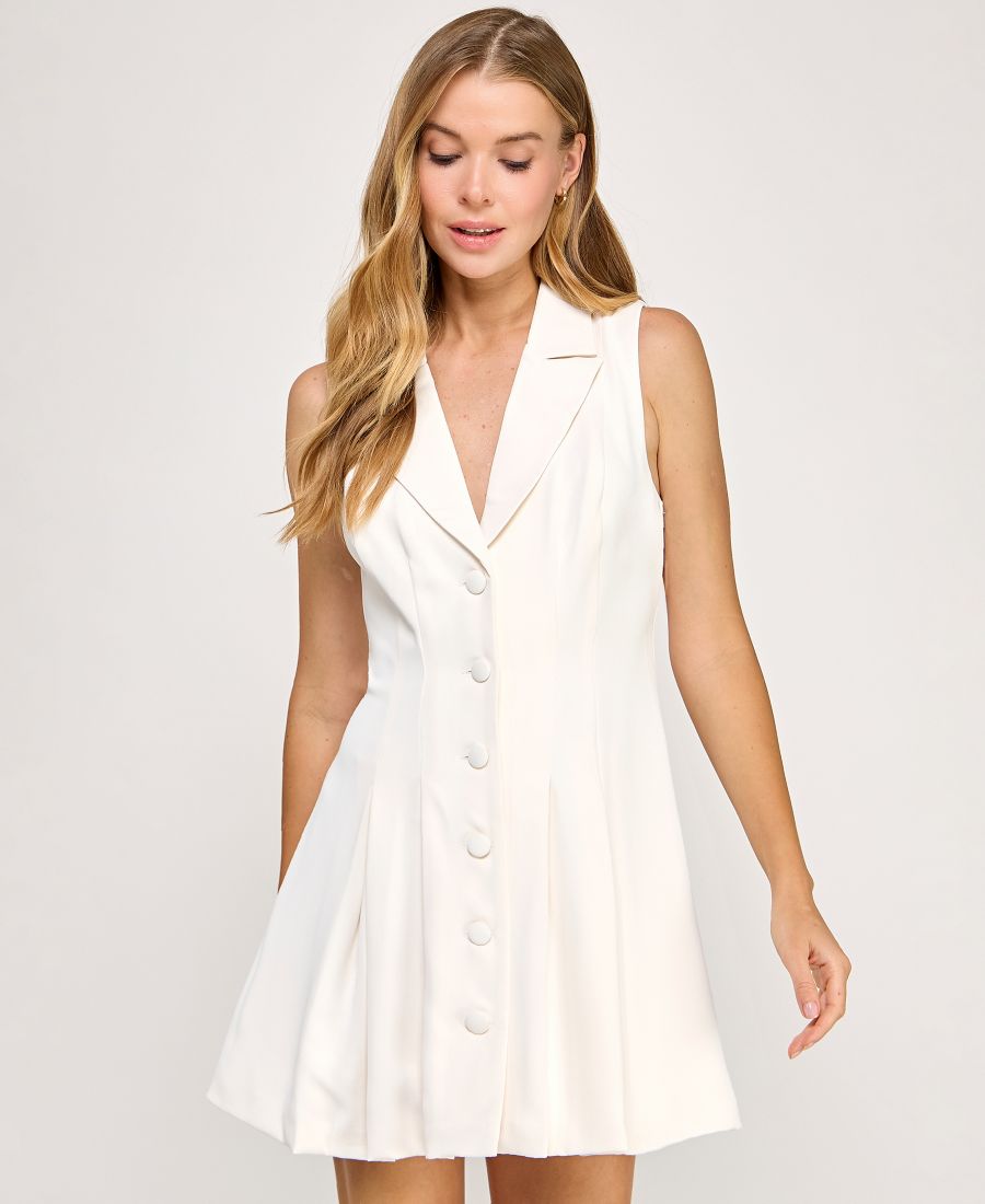 Мини-платье без рукавов с воротником и блейзером для подростков SENI & CADE, White
Мини-платье без рукавов с воротником и блейзером для подростков SENI & CADE, White