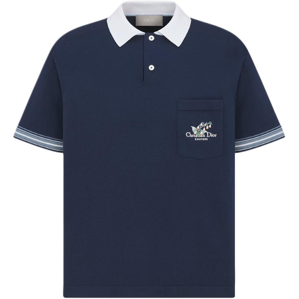 Мужская поло-рубашка с короткими рукавами и вышитым логотипом Dior, синий
Мужская поло-рубашка с короткими рукавами и вышитым логотипом Dior, синий
