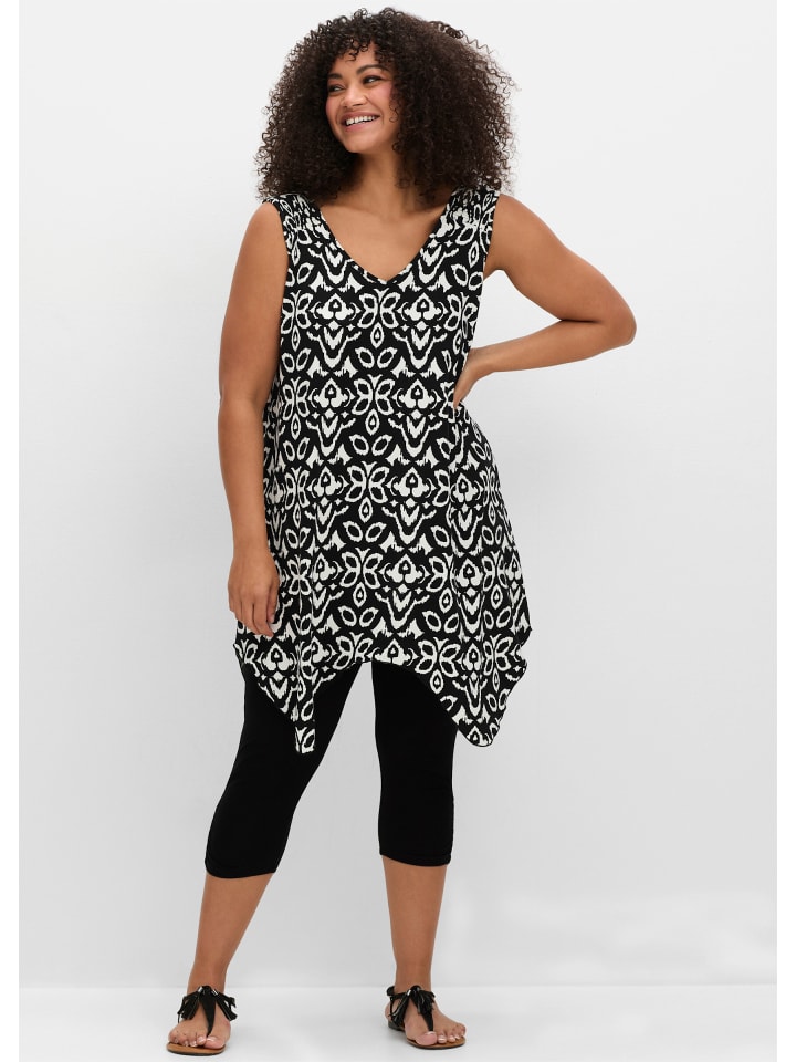 Тканевые шорты sheego, черно-белый
Тканевые шорты sheego, черно-белый