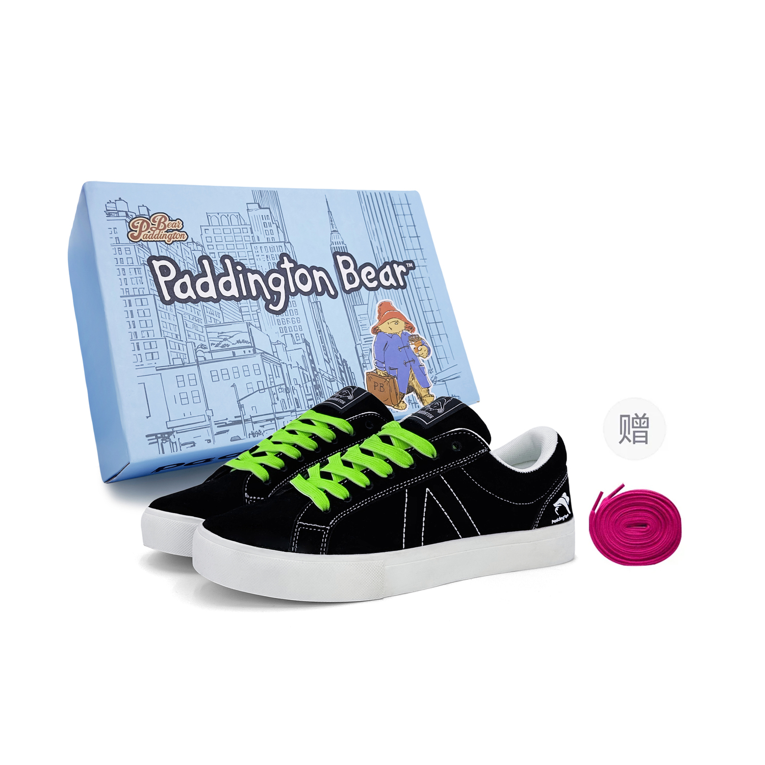 Paddington Bears Ударопрочные сбалансированные низкие скейтерские кроссовки унисекс черные с неоново-зелеными и розово-красными шнурками
Paddington Bears Ударопрочные сбалансированные низкие скейтерские кроссовки унисекс черные с неоново-зелеными и розово-красными шнурками