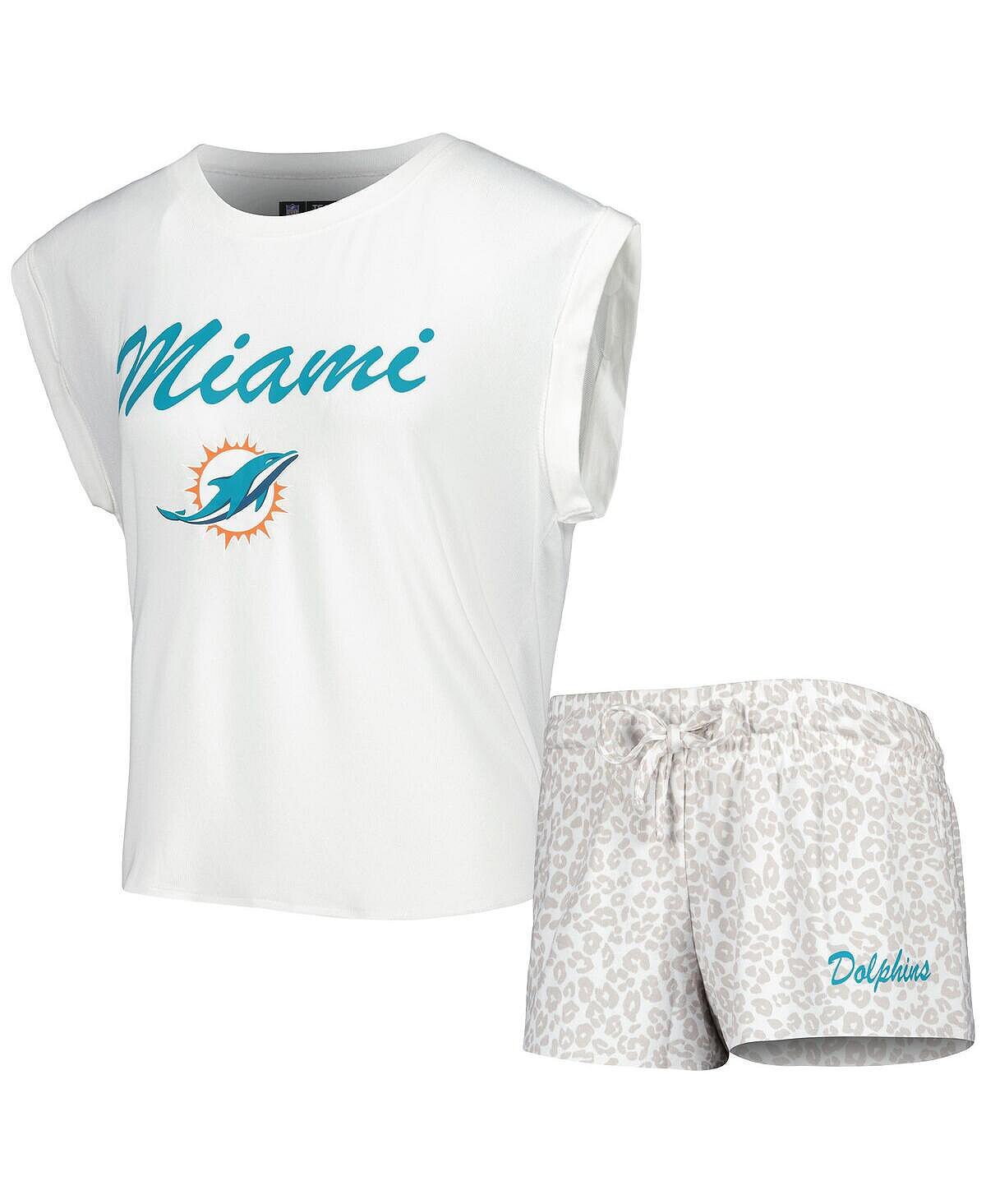 Женский комплект для сна из белой и кремовой трикотажной футболки и шорт Miami Dolphins Montana Concepts Sport
Женский комплект для сна из белой и кремовой трикотажной футболки и шорт Miami Dolphins Montana Concepts Sport