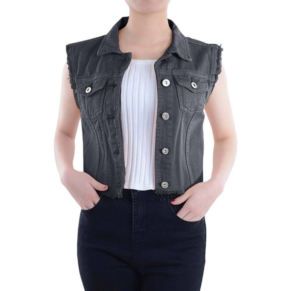 Женский укороченный джинсовый жилет с потертостями Anna-Kaci, серый
Женский укороченный джинсовый жилет с потертостями Anna-Kaci, серый