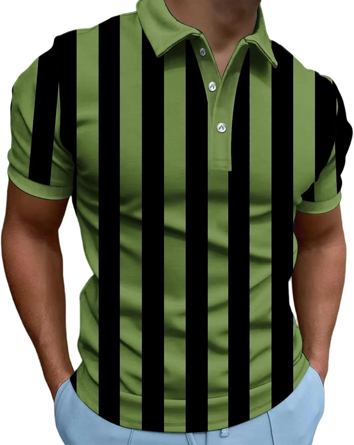 Мужская полосатая футболка Color Block Golf T Shirt легкая свободная
Мужская полосатая футболка Color Block Golf T Shirt легкая свободная