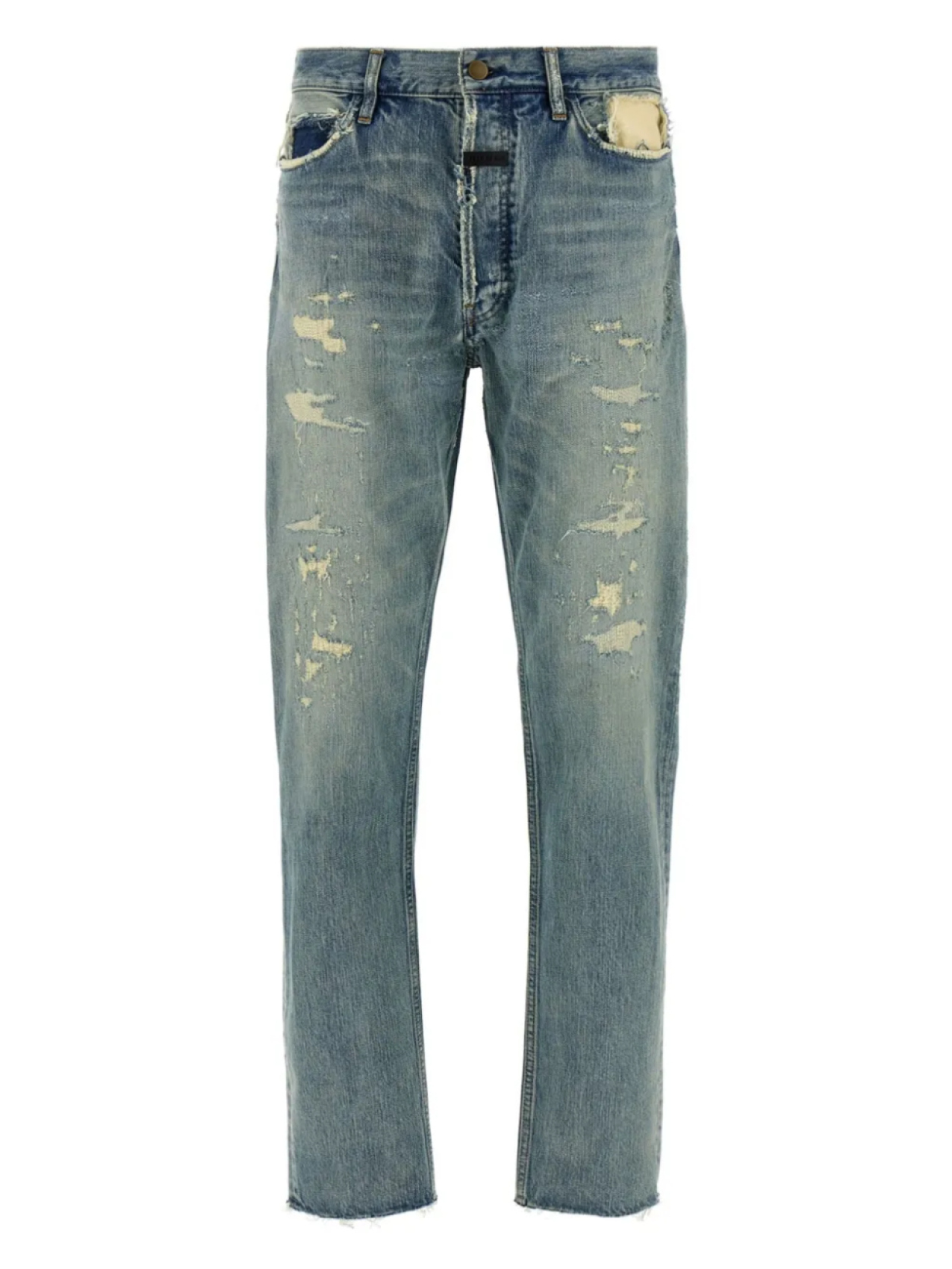 Джинсы прямого кроя с потертостями Fear Of God, синий
Джинсы прямого кроя с потертостями Fear Of God, синий