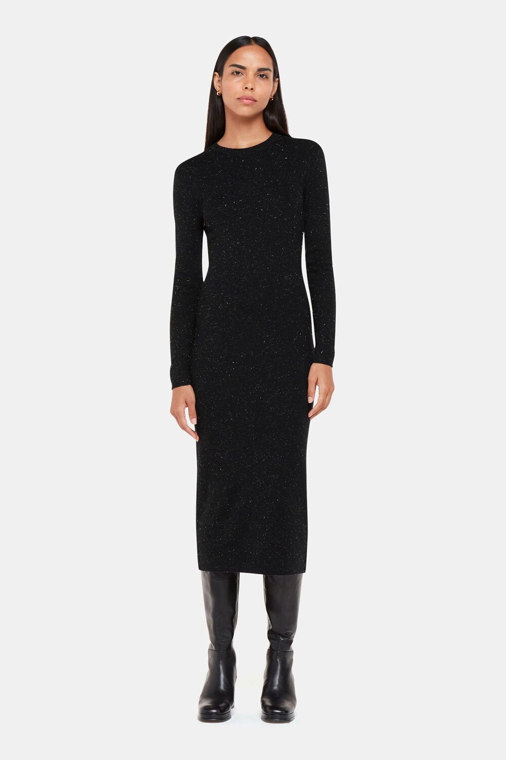 Annie блестящее трикотажное платье Whistles, черный
Annie блестящее трикотажное платье Whistles, черный