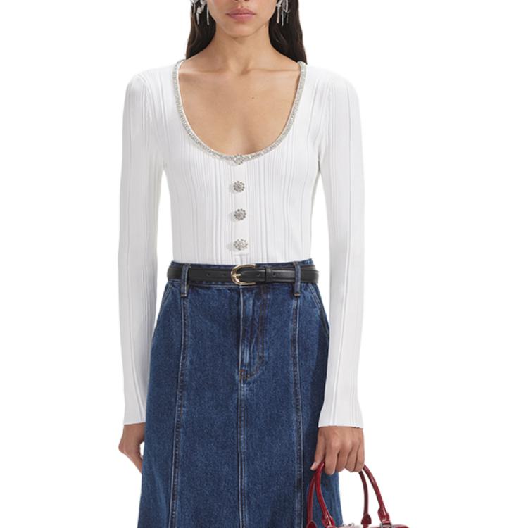 Self Portrait Вязаный свитер Женский Чисто-белый Self-portrait
Self Portrait Вязаный свитер Женский Чисто-белый Self-portrait