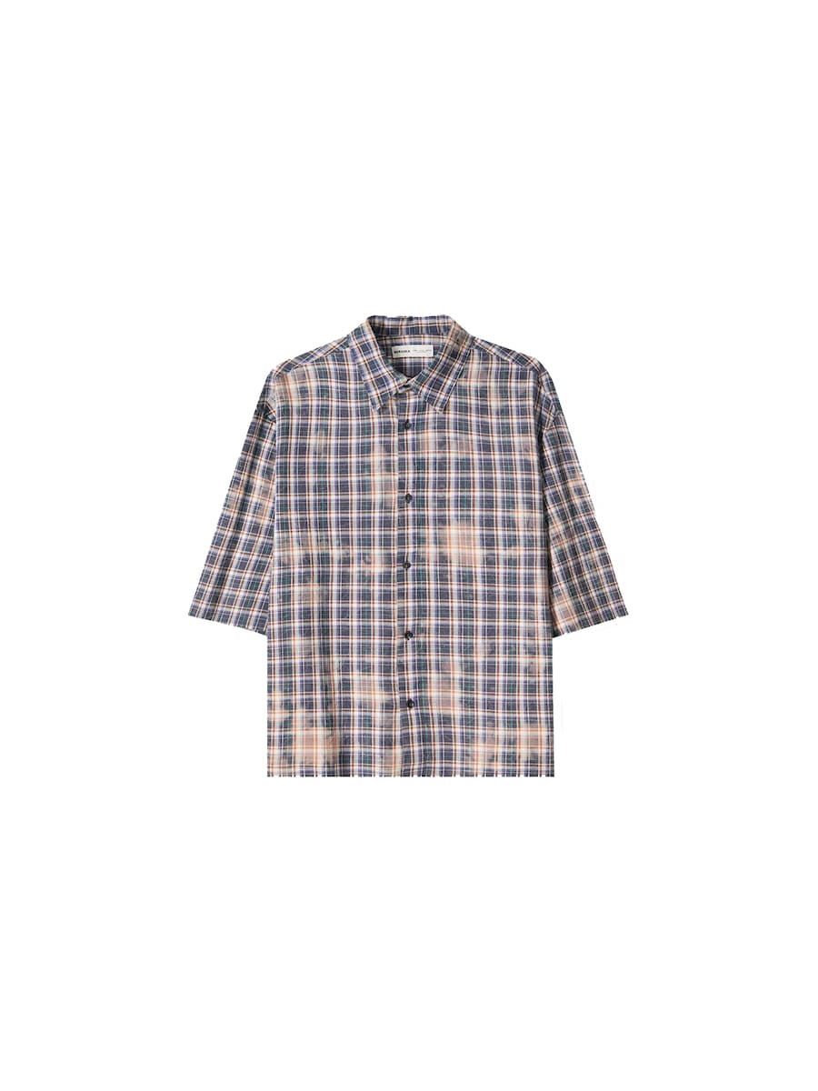 Рубашка на пуговицах Comfort fit Bershka, темно-синий
Рубашка на пуговицах Comfort fit Bershka, темно-синий