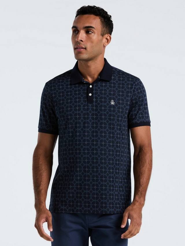 Хлопковая поло с жаккардовым принтом и коротким рукавом Original Penguin
Хлопковая поло с жаккардовым принтом и коротким рукавом Original Penguin