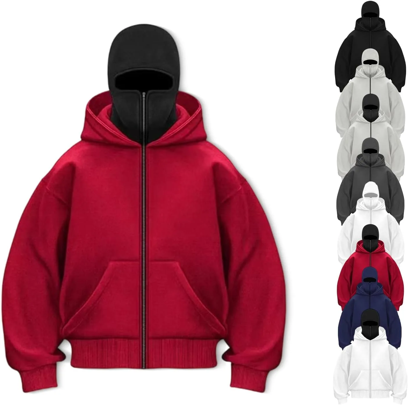 Толстовка с подкладкой из флиса и молнией для мужчин с маской
Толстовка с подкладкой из флиса и молнией для мужчин с маской