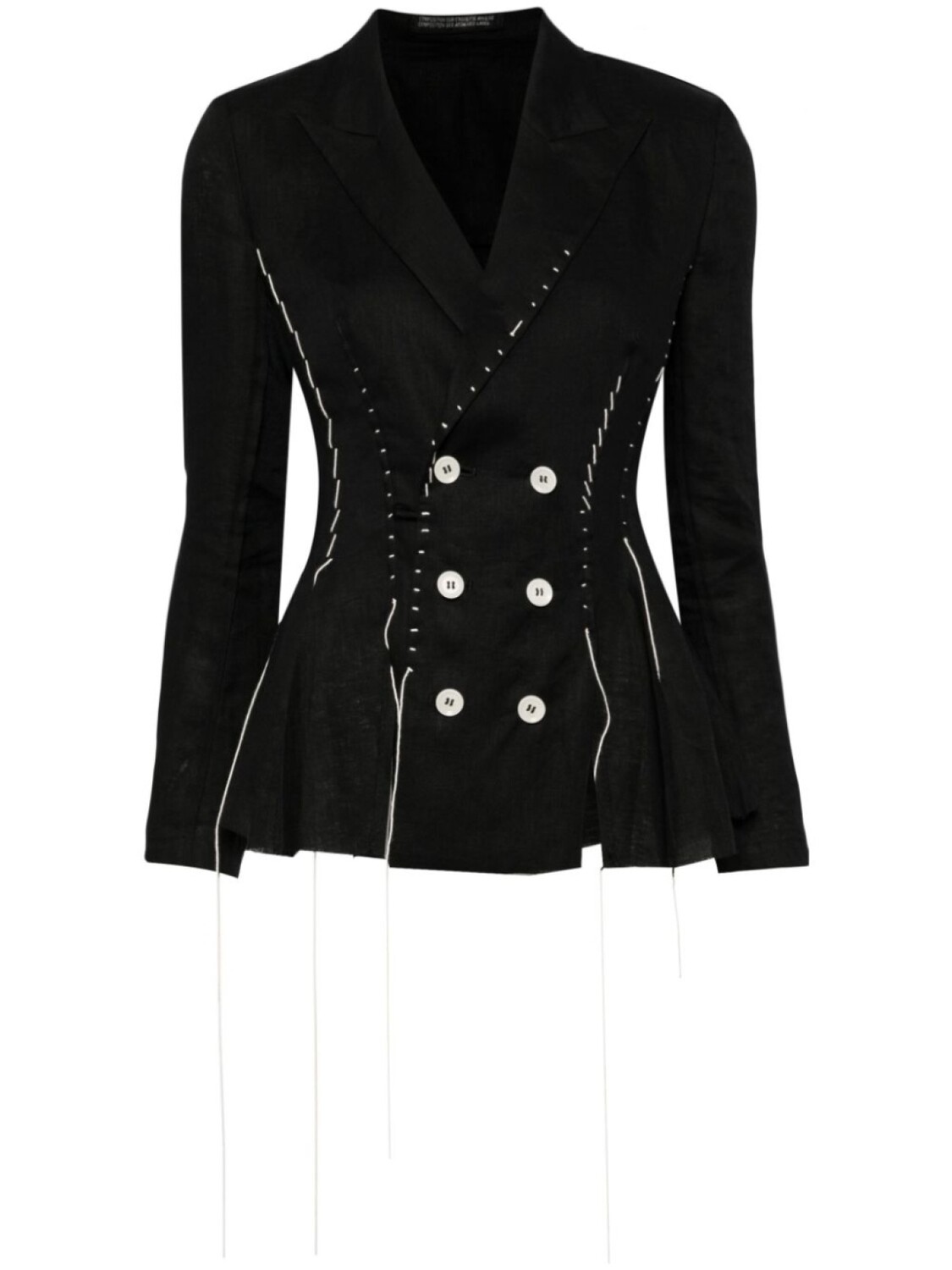 Yohji Yamamoto льняной пиджак с контрастной строчкой, черный
Yohji Yamamoto льняной пиджак с контрастной строчкой, черный