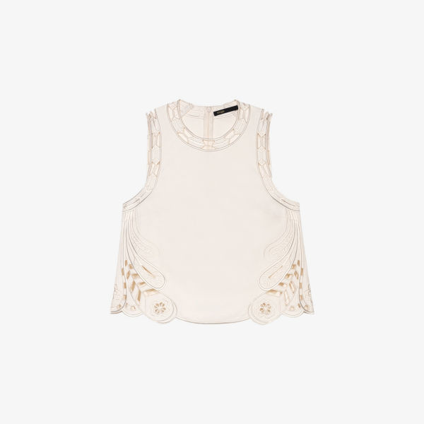 Топ Maje с круглым вырезом и вырезами, белый
Топ Maje с круглым вырезом и вырезами, белый