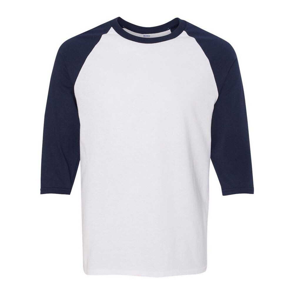 Футболка Gildan из плотного хлопка реглан с рукавами три четверти, цвет White And Navy
Футболка Gildan из плотного хлопка реглан с рукавами три четверти, цвет White And Navy