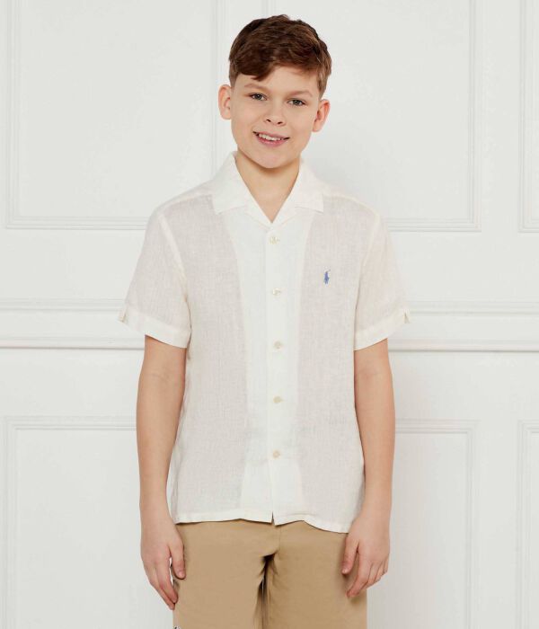 Льняная рубашка Loose fit Polo Ralph Lauren, экрю 
Льняная рубашка Loose fit Polo Ralph Lauren, экрю