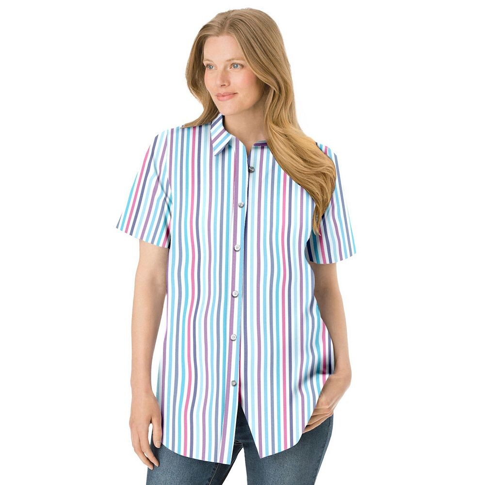 Женщина в женской идеальной рубашке с коротким рукавом больших размеров Woman Within, цвет Original Multi Stripe
Женщина в женской идеальной рубашке с коротким рукавом больших размеров Woman Within, цвет Original Multi Stripe