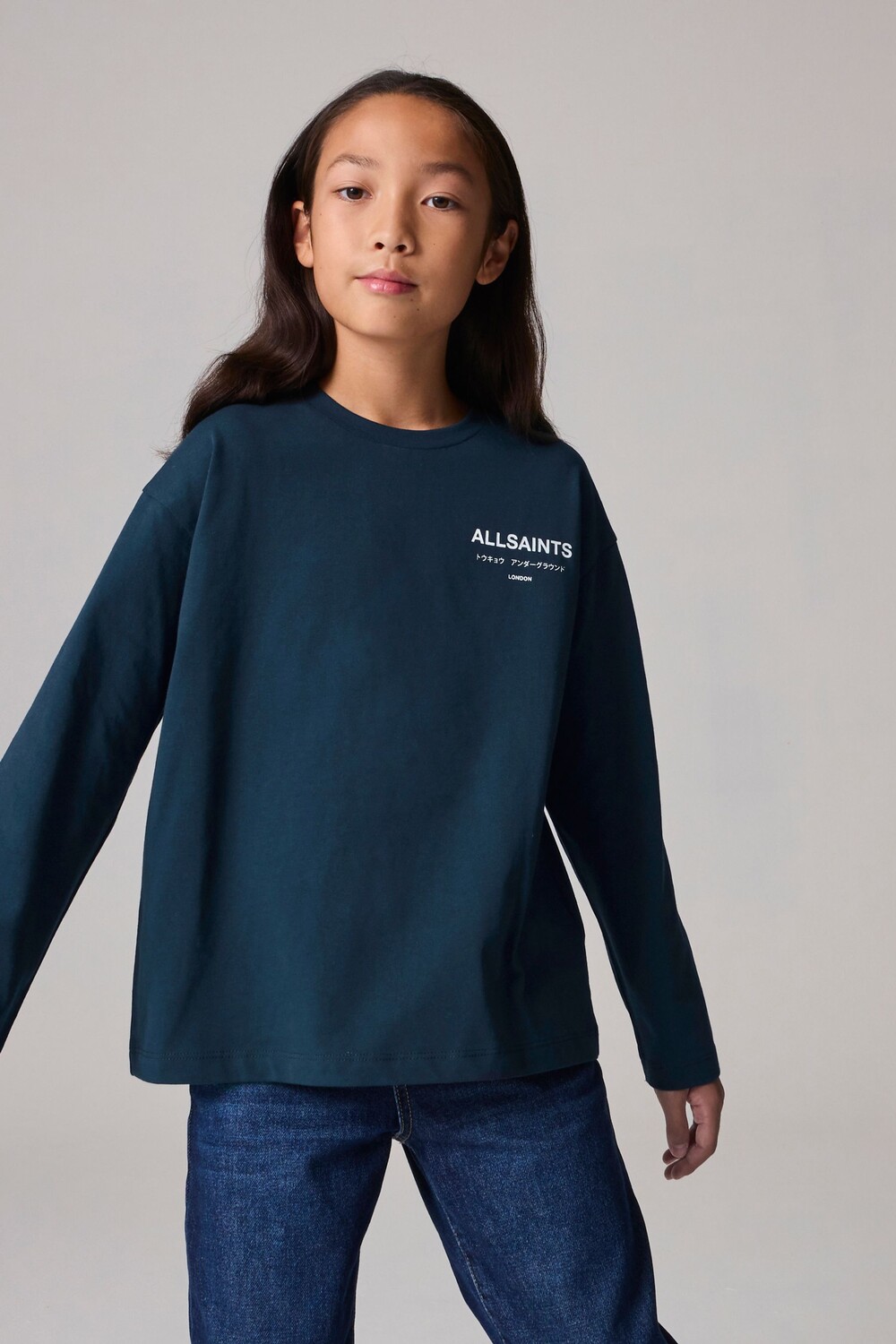 Футболка свободного кроя с длинными рукавами Underground Crew Smallsaints, синий 
Футболка свободного кроя с длинными рукавами Underground Crew Smallsaints, синий