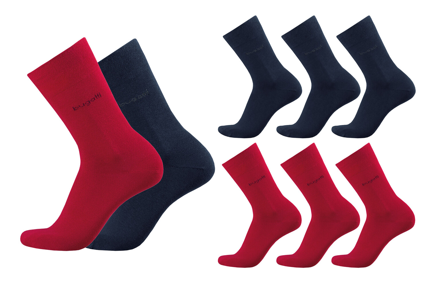 Носки Bugatti 6 шт halbhohe Business, цвет red/navy 
Носки Bugatti 6 шт halbhohe Business, цвет red/navy