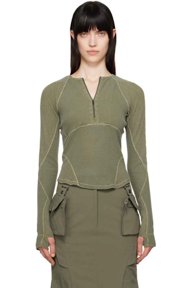 Толстовка реглан с полумолнией хаки HYEIN SEO
Толстовка реглан с полумолнией хаки HYEIN SEO