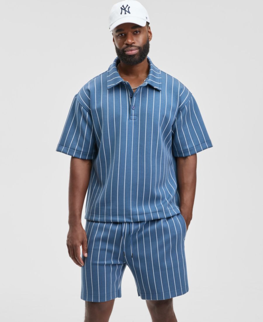 Мужская спортивная поло-рубашка свободного кроя с коротким рукавом в полоску, эксклюзивно для Macy's Mode of One, Blue Asphalt, Синий, Мужская спортивная поло-рубашка свободного кроя с коротким рукавом в полоску, эксклюзивно для Macy's Mode of One, Blue A
Мужская спортивная поло-рубашка свободного кроя с коротким рукавом в полоску, эксклюзивно для Macy's Mode of One, Blue Asphalt, Синий, Мужская спортивная поло-рубашка свободного кроя с коротким рукавом в полоску, эксклюзивно для Macy's Mode of One, Blue A