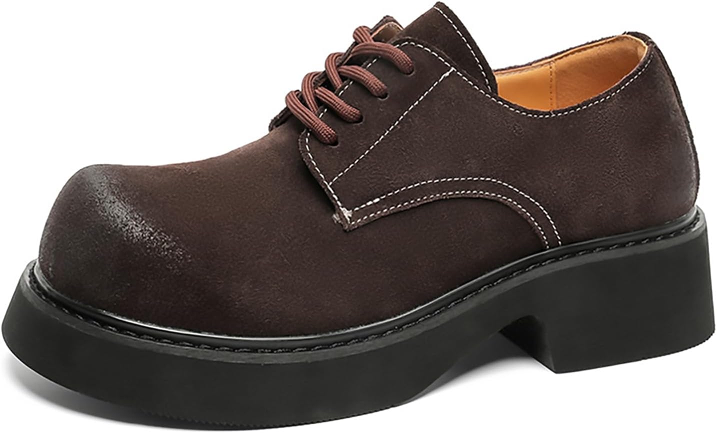 Мужские британские оксфорды на массивной платформе, замшевая кожа, большой круглый носок, массивный каблук, нескользящая подошва, дерби, повседневные туфли с шнуровкой для делового и официального офисного стиля Bwseobg, Coffee
Мужские британские оксфорды на массивной платформе, замшевая кожа, большой круглый носок, массивный каблук, нескользящая подошва, дерби, повседневные туфли с шнуровкой для делового и официального офисного стиля Bwseobg, Coffee