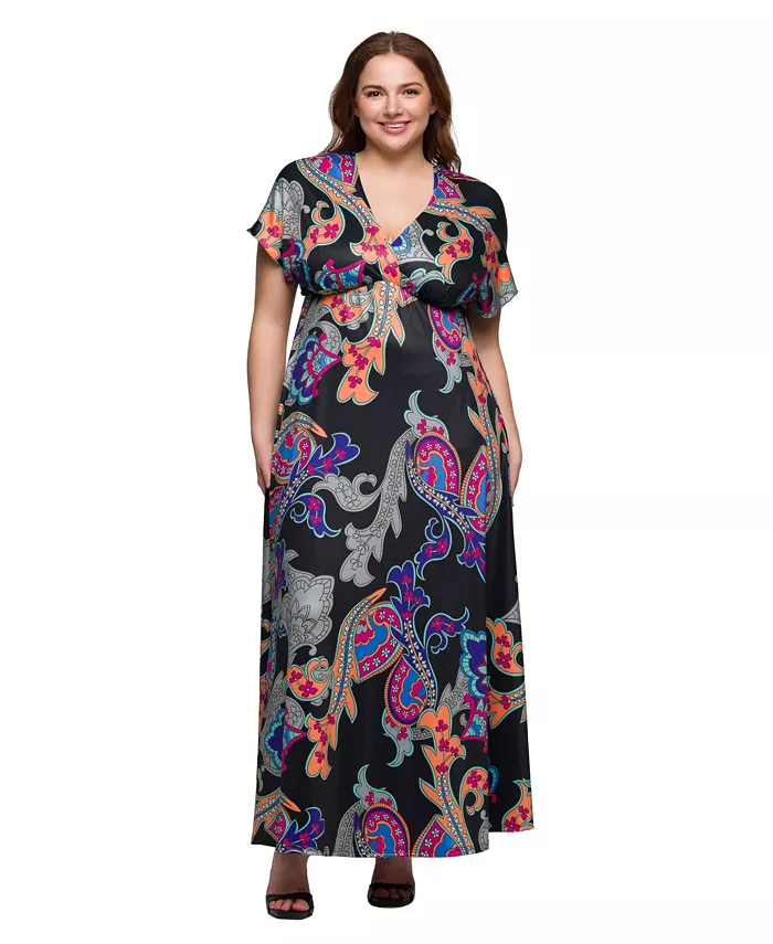 Платье макси размера плюс с V-образным вырезом и завышенной талией, рукавами-крылышками 24seven Comfort Apparel, черный
Платье макси размера плюс с V-образным вырезом и завышенной талией, рукавами-крылышками 24seven Comfort Apparel, черный