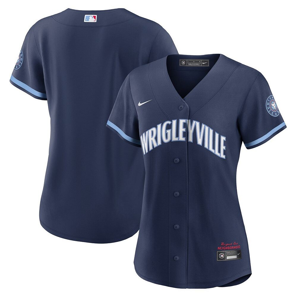 Женская темно-синяя футболка Nike Chicago Cubs City Connect Replica, цвет Cub Navy
Женская темно-синяя футболка Nike Chicago Cubs City Connect Replica, цвет Cub Navy