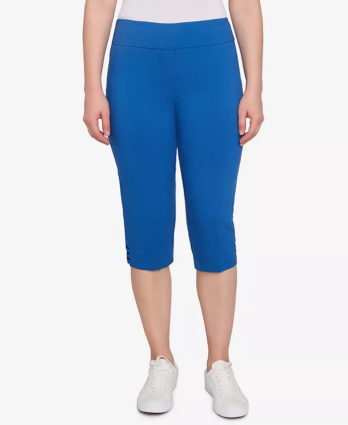 Брюки-пуловеры Clamdigger Americana с миниатюрным кроем и лесенкой Ruby Rd., синий 
Брюки-пуловеры Clamdigger Americana с миниатюрным кроем и лесенкой Ruby Rd., синий