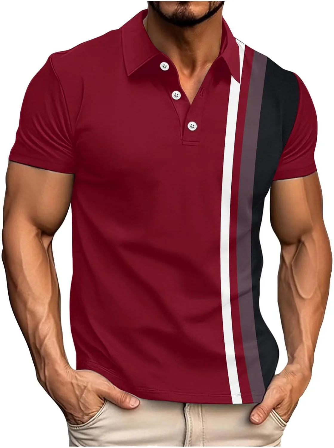 Мужская поло с цветными блоками и контрастной полосой FZYLQY
Мужская поло с цветными блоками и контрастной полосой FZYLQY