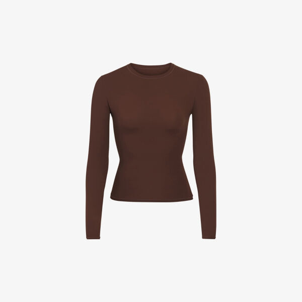 Футболка из эластичного джерси Skims, какао
Футболка из эластичного джерси Skims, какао
