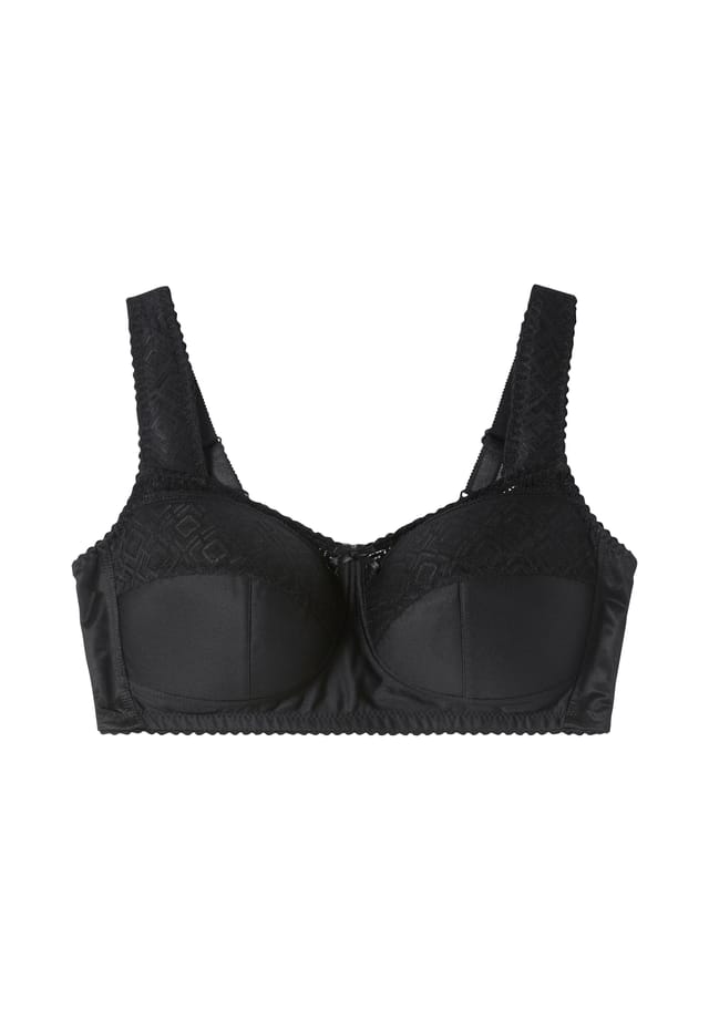 Поддерживающий бюстгальтер без косточек с кружевными деталями Sheego, черный
Поддерживающий бюстгальтер без косточек с кружевными деталями Sheego, черный