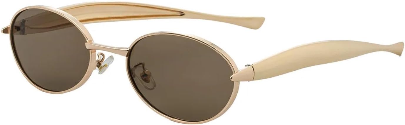 Солнцезащитные очки с защитой от УФ-излучения UV400 | Овальная маленькая оправа в стиле панк с металлическим блеском | Для женщин и мужчин, для занятий спортом на открытом воздухе и вождения DSVIGF, Gold Tea
Солнцезащитные очки с защитой от УФ-излучения UV400 | Овальная маленькая оправа в стиле панк с металлическим блеском | Для женщин и мужчин, для занятий спортом на открытом воздухе и вождения DSVIGF, Gold Tea