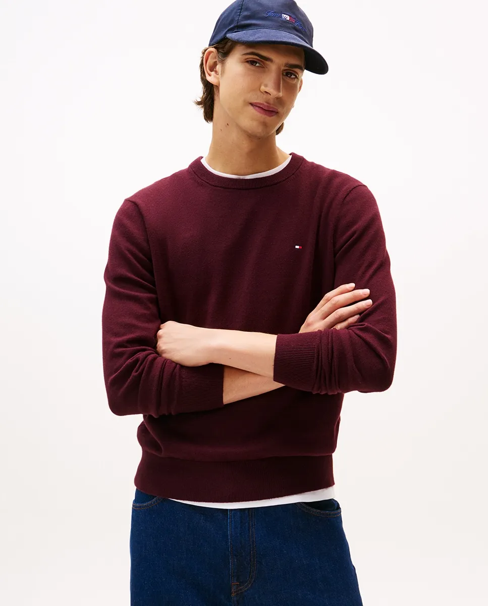 Мужской однотонный свитер с круглым вырезом Tommy Hilfiger, бордовый
Мужской однотонный свитер с круглым вырезом Tommy Hilfiger, бордовый