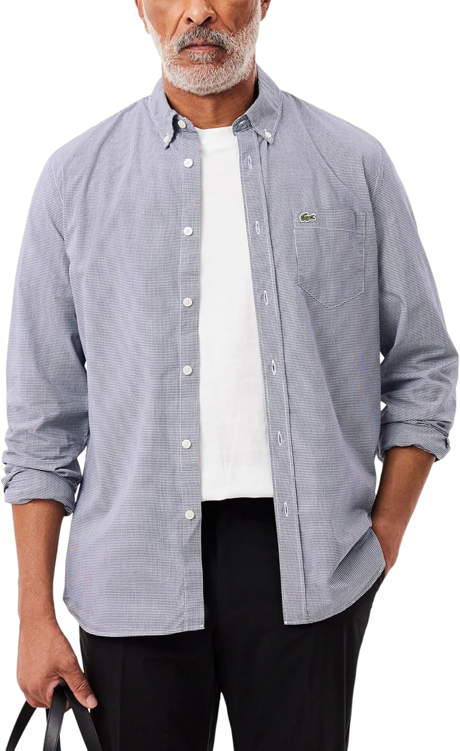 Lacoste мужская длинная рубашка в клетку Gingham на пуговицах, White/Navy Blue
Lacoste мужская длинная рубашка в клетку Gingham на пуговицах, White/Navy Blue