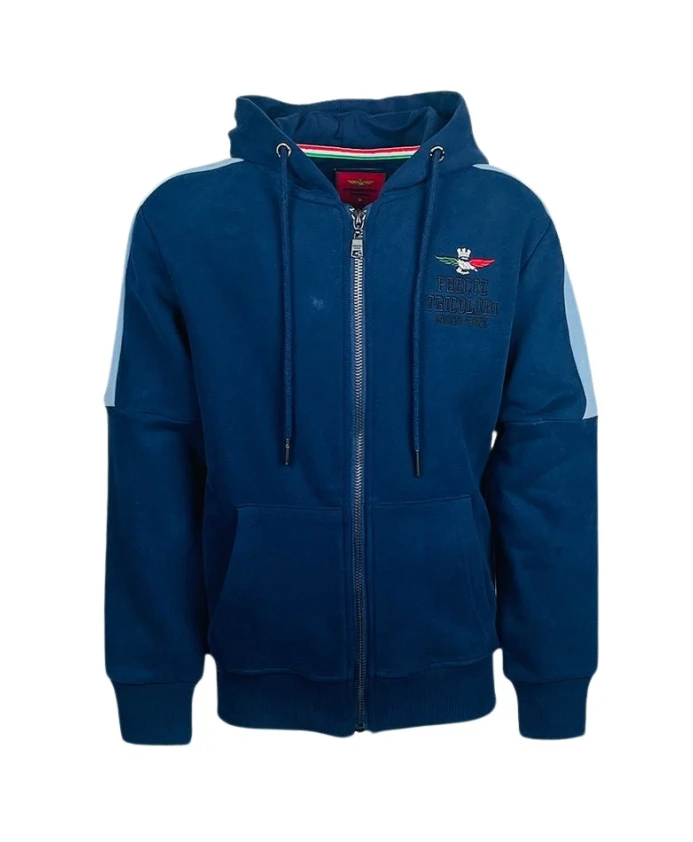 Худи на молнии во всю длину с вышитой трехцветной стрелкой Aeronautica Militare, синий
Худи на молнии во всю длину с вышитой трехцветной стрелкой Aeronautica Militare, синий