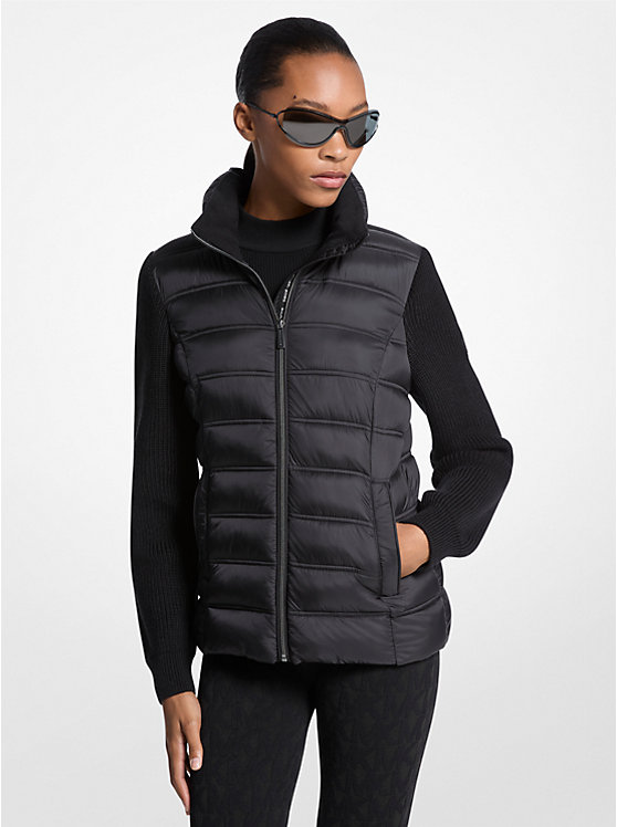 Стеганая куртка из нейлона и трикотажа Michael Kors, черный
Стеганая куртка из нейлона и трикотажа Michael Kors, черный