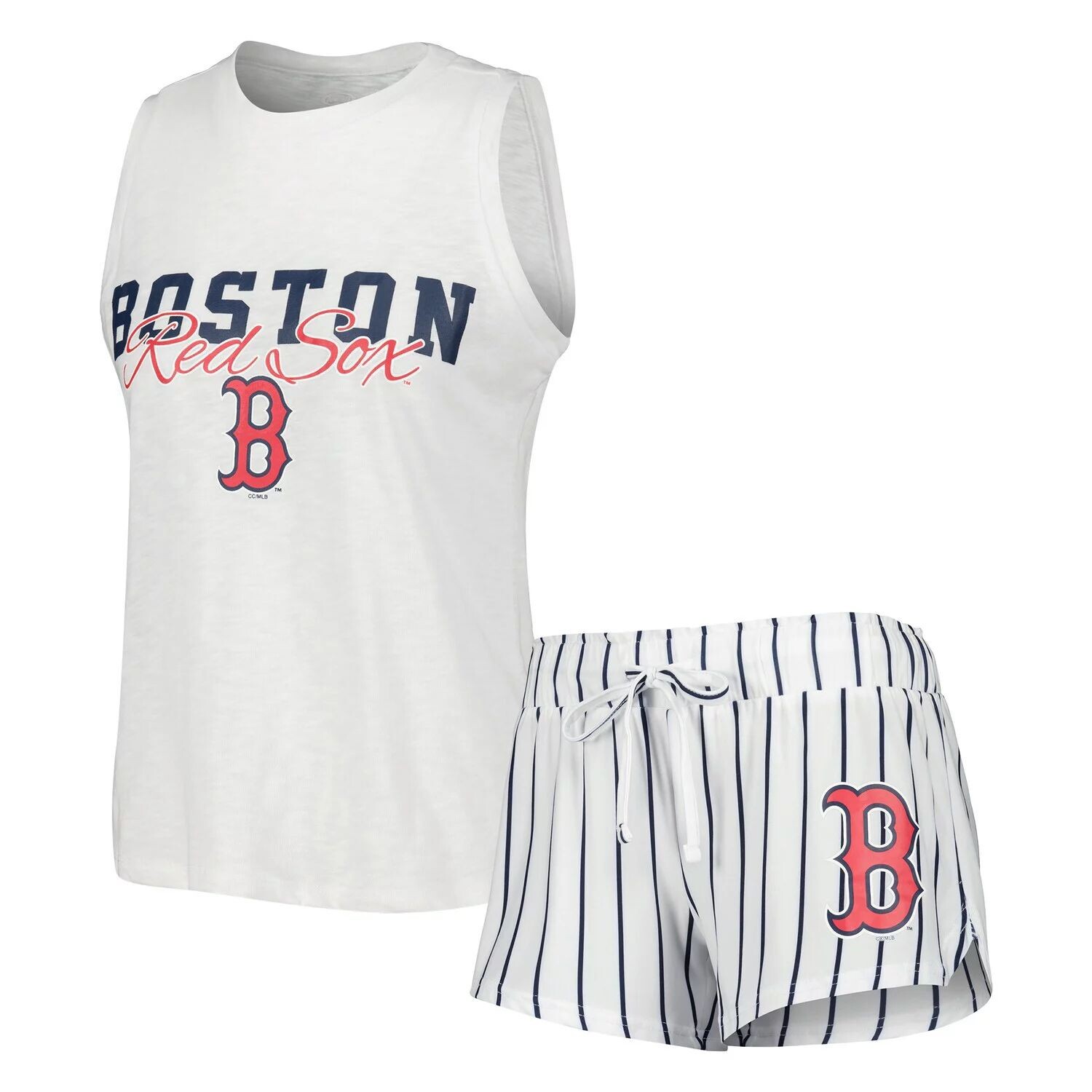 Женский спортивный комплект белого цвета Boston Red Sox Reel в тонкую полоску, майка и шорты для сна
Женский спортивный комплект белого цвета Boston Red Sox Reel в тонкую полоску, майка и шорты для сна