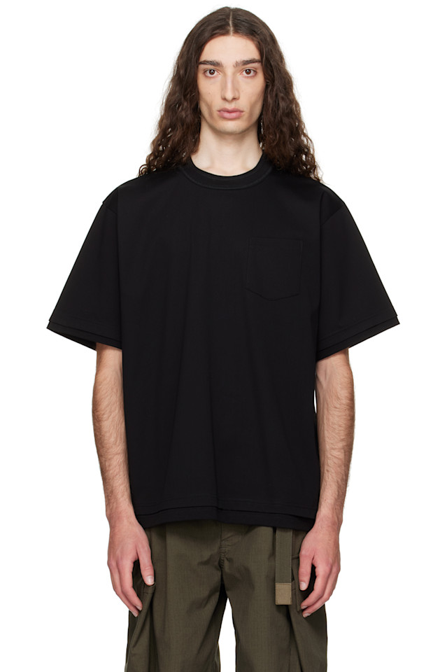 Хлопковая футболка из джерси Sacai, черный
Хлопковая футболка из джерси Sacai, черный