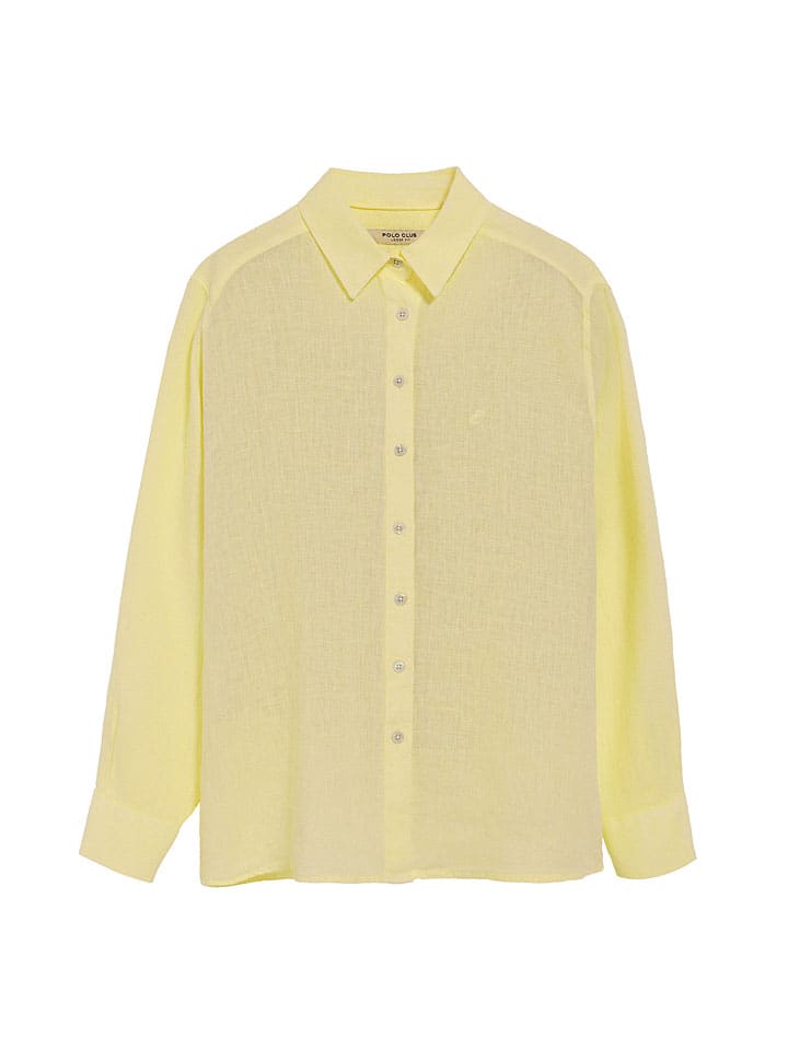 Polo Club Льняная рубашка свободного кроя желтого цвета
Polo Club Льняная рубашка свободного кроя желтого цвета