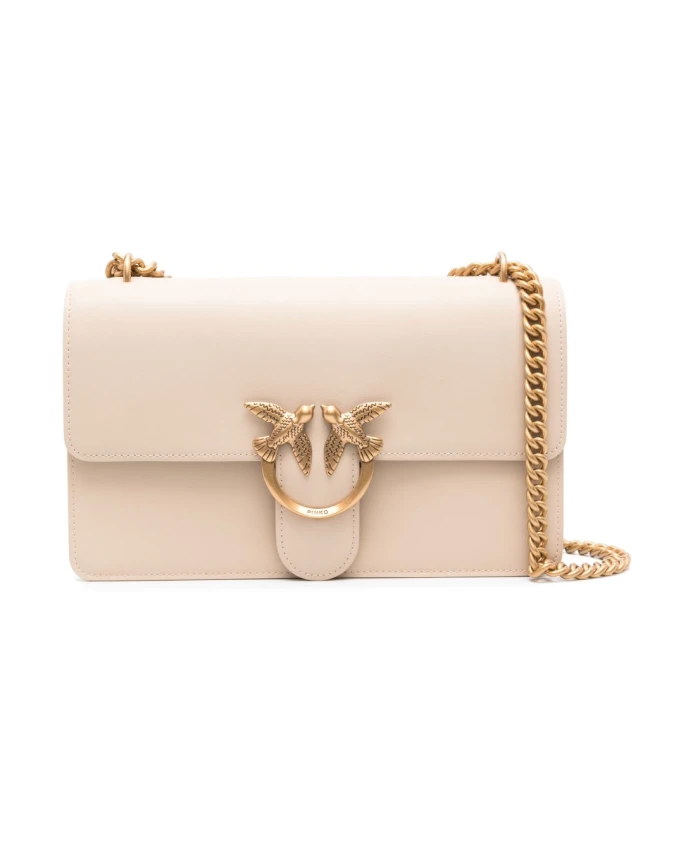 Бежевая кожаная сумка через плечо AW25 Pinko, белый
Бежевая кожаная сумка через плечо AW25 Pinko, белый
